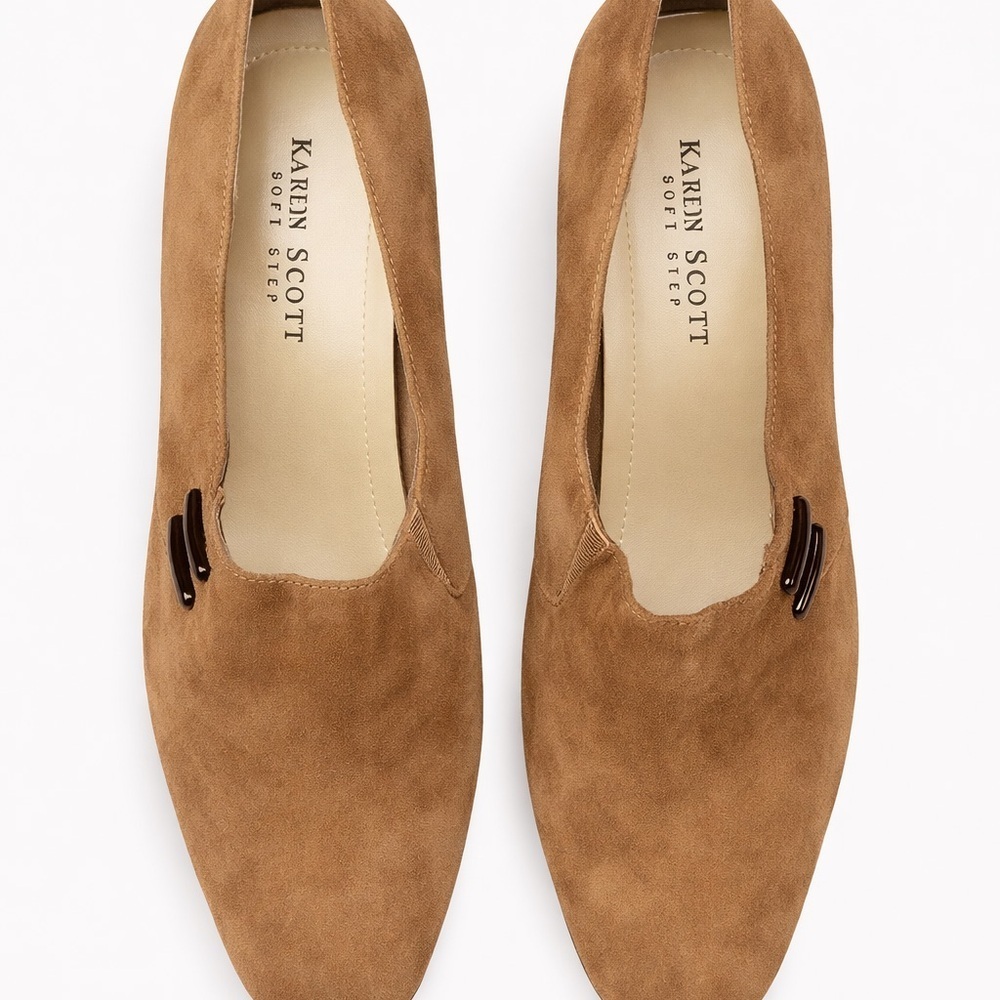 Karen Scott Brown Suede block heelSlip-On size 8.5 M